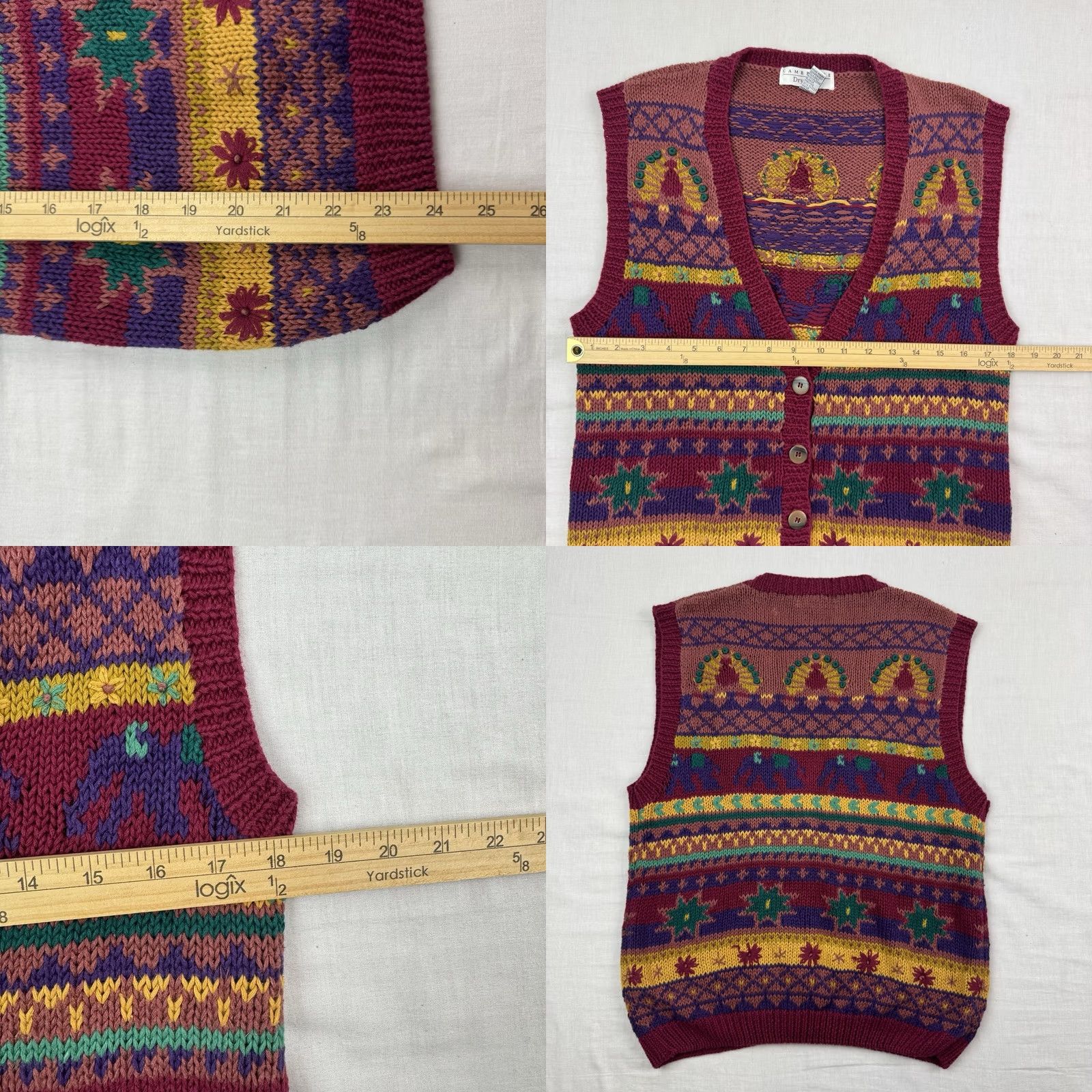 Vintage VINTAGE Cambridge Dry Goods Vest Womens Medium Knit Button Geometric Red Ramie Cotton V-Neck 90s Y2K Nature"} Size M / US 6-8 / IT 42-44 - 8 Thumbnail
