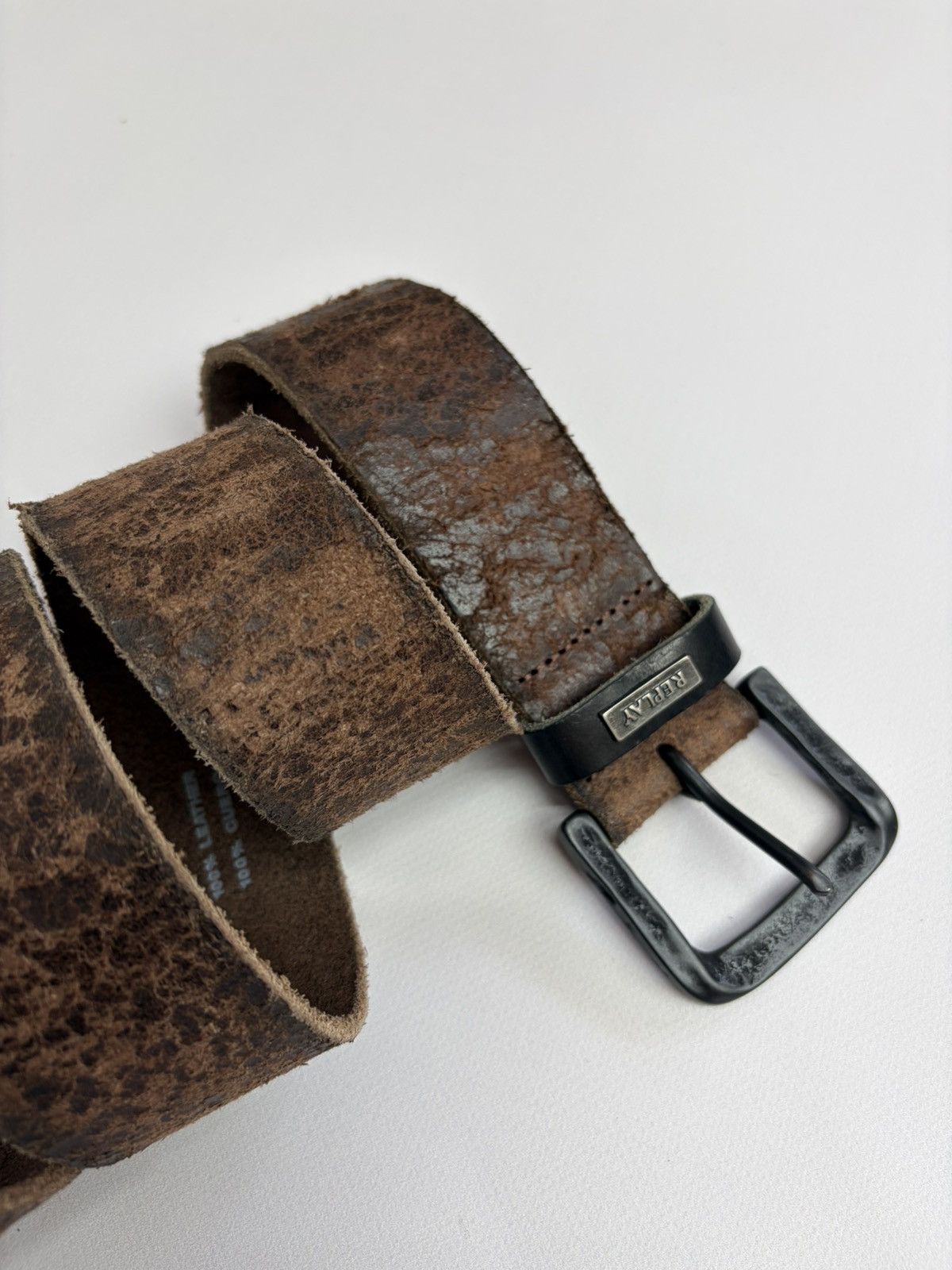 Hysteric Glamour Vintage Replay Distressed Leather Belt Archive Italian Brand Size 34 - 8 Thumbnail