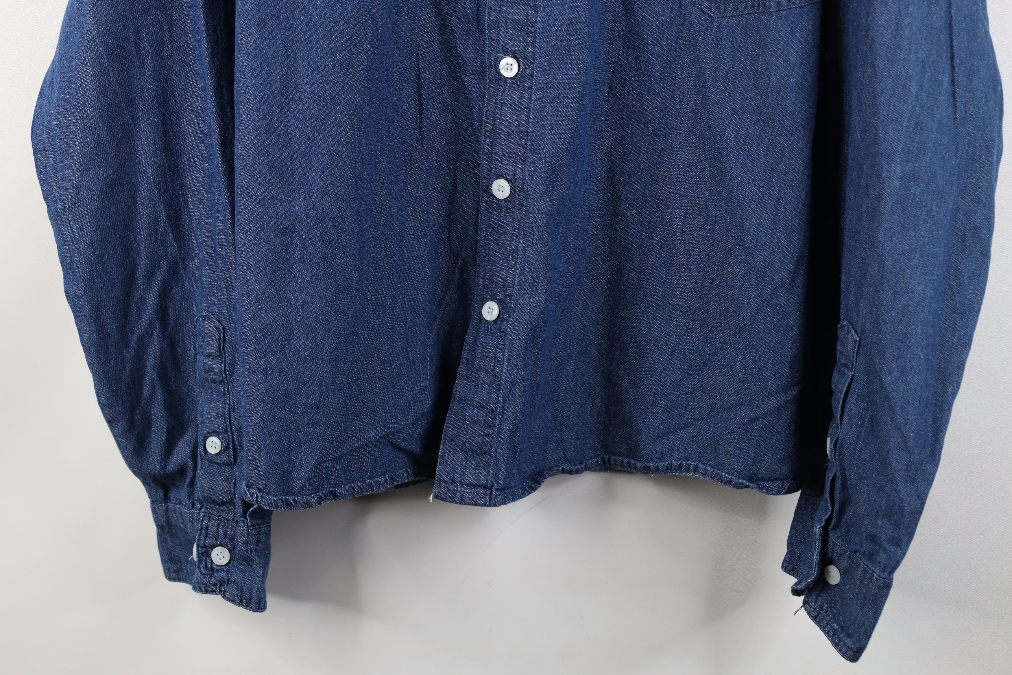 Vintage Vintage 90s Streetwear Denim Jean Button Down Shirt Blue Size US XL / EU 56 / 4 - 3 Thumbnail