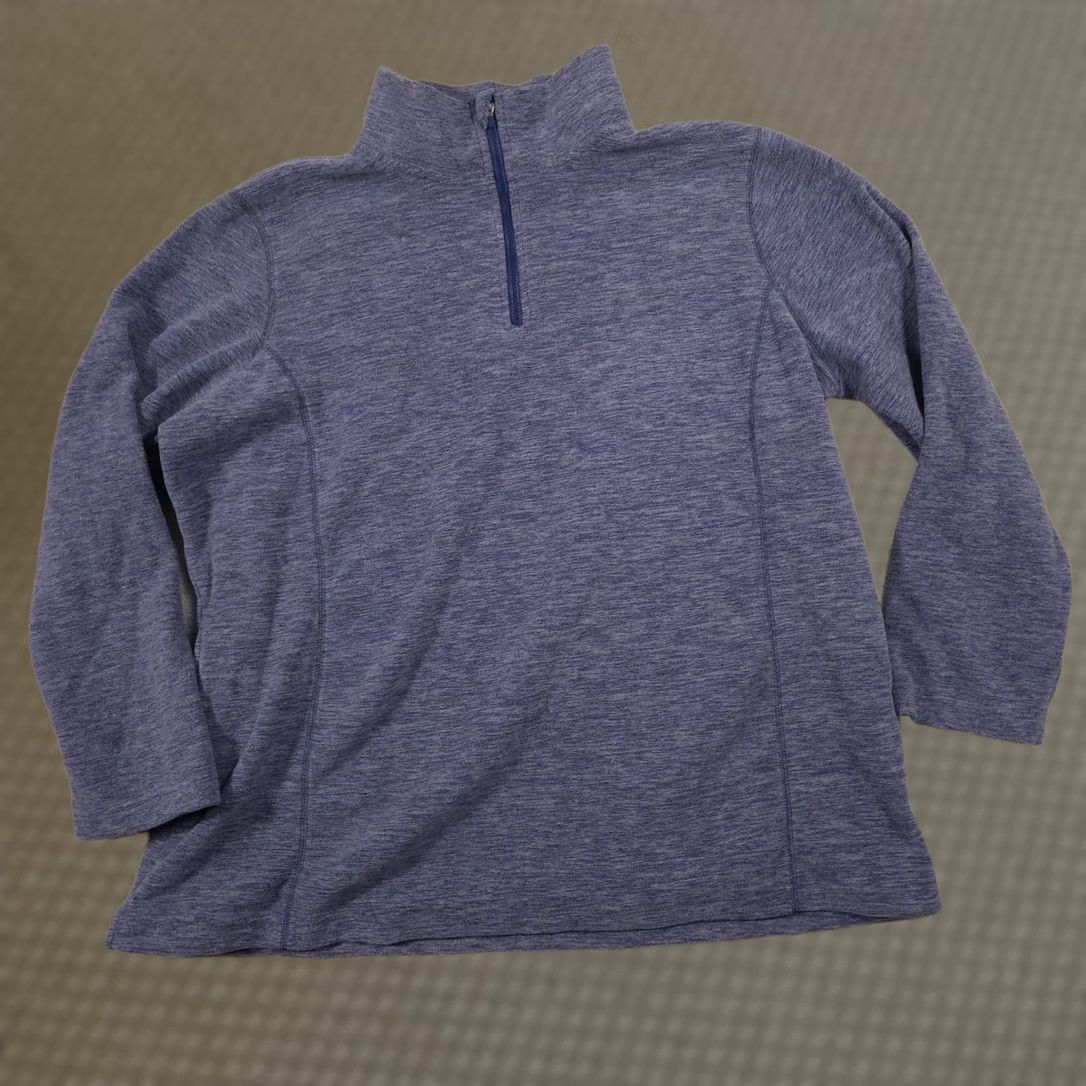 Vintage Woman Within Sweater Plus 18/20 Blue Fleece 1/4 Zip Mock Neck Pullover Shirt Womens Long Sleeve Raglan Knit Casual Winter Vintage: No? Size XXL / US 16-18 / IT 52-54 - 1 Thumbnail