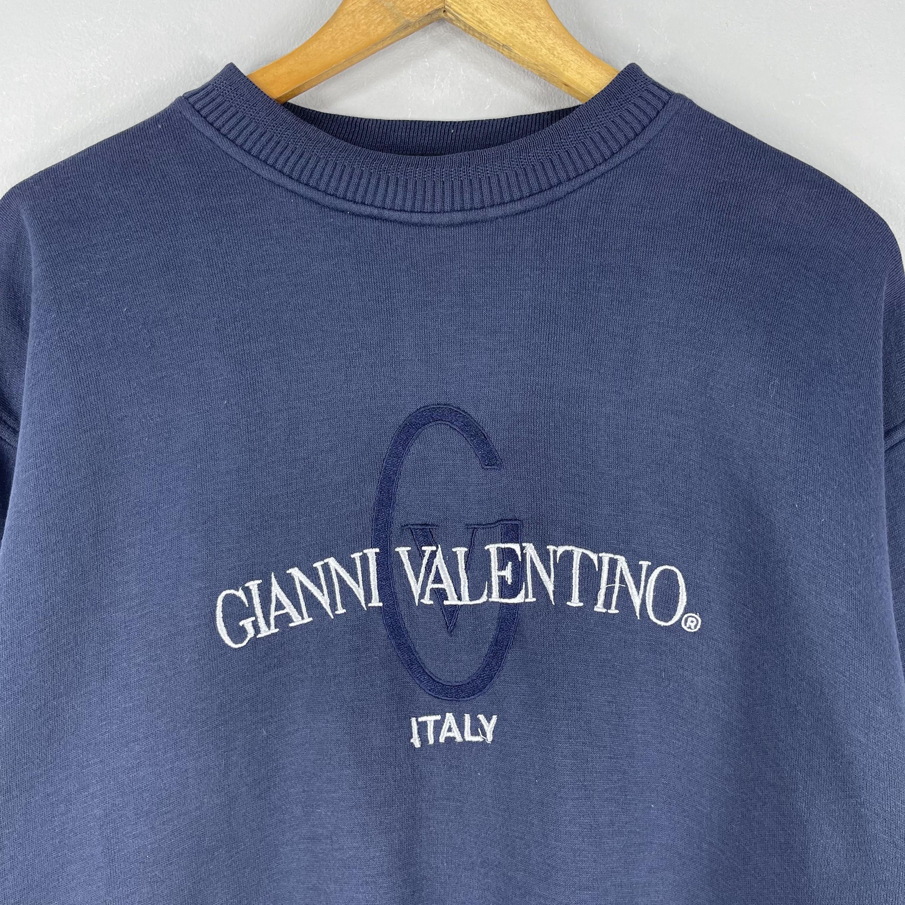 Designer Vintage GIANNI VALETINO Spellout Embroidery Sweatshirt Size US L / EU 52-54 / 3 - 2 Thumbnail