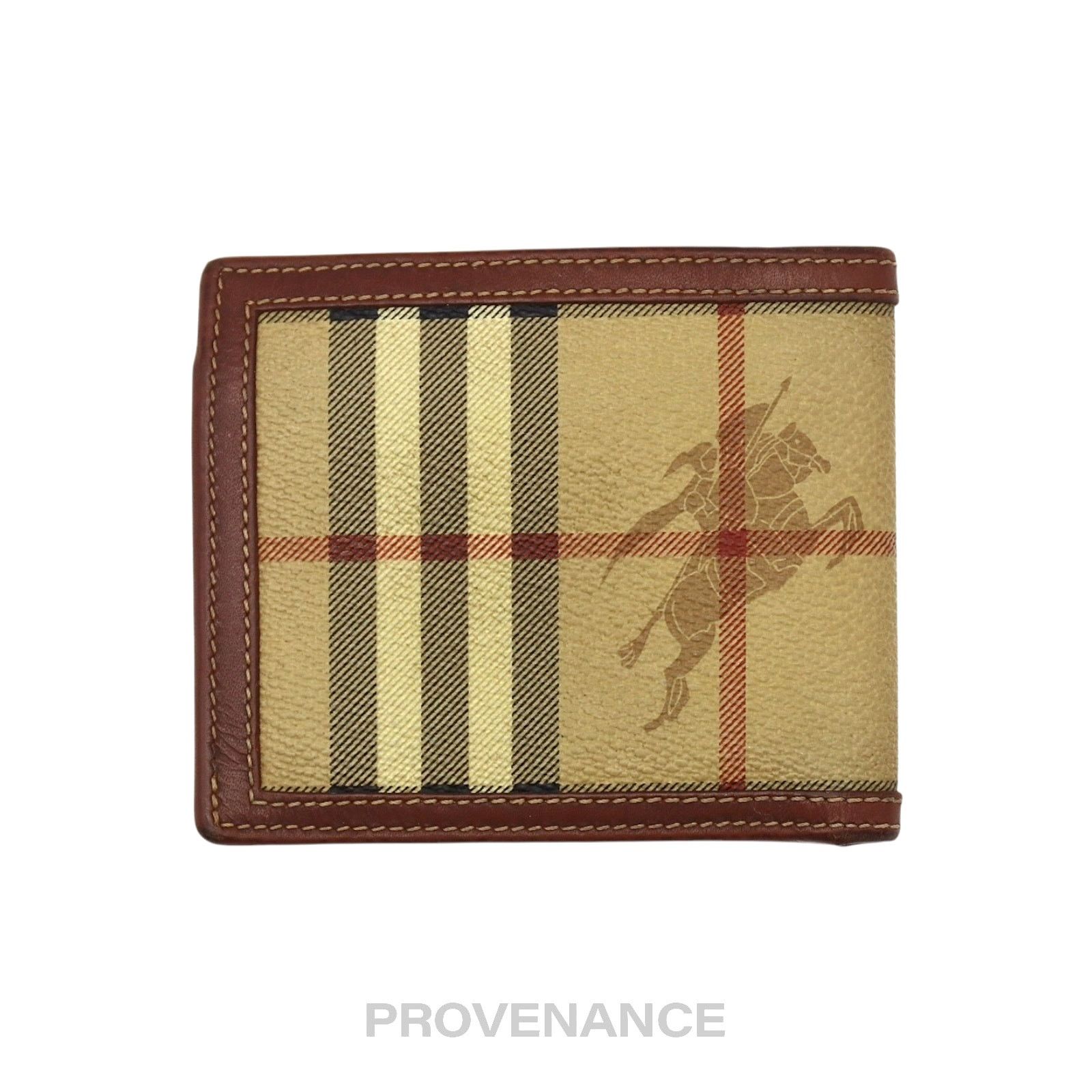 Burberry 🔴 Burberry Bifold Wallet - Haymarket Check Brown Size ONE SIZE - 2 Thumbnail