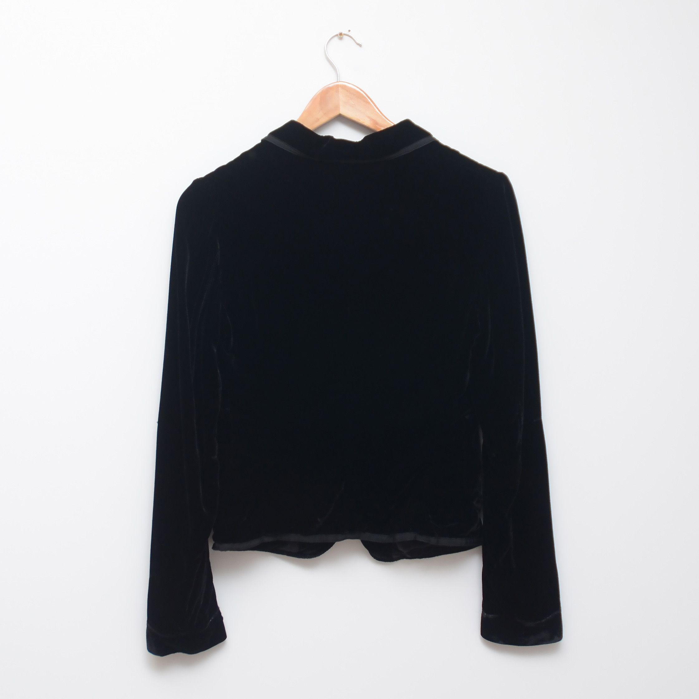 Marithe + Francois Girbaud Rare Marithé François Girbaud Black Silk Velvet Blazer Size S / US 4 / IT 40 - 4 Thumbnail