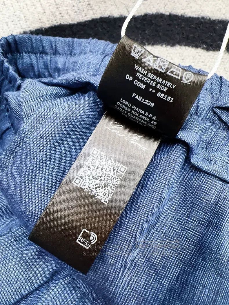 Loro Piana Loro Piana Denim Blue Linen Wide Leg Trousers Size 27" / US 4 / IT 40 - 6 Thumbnail