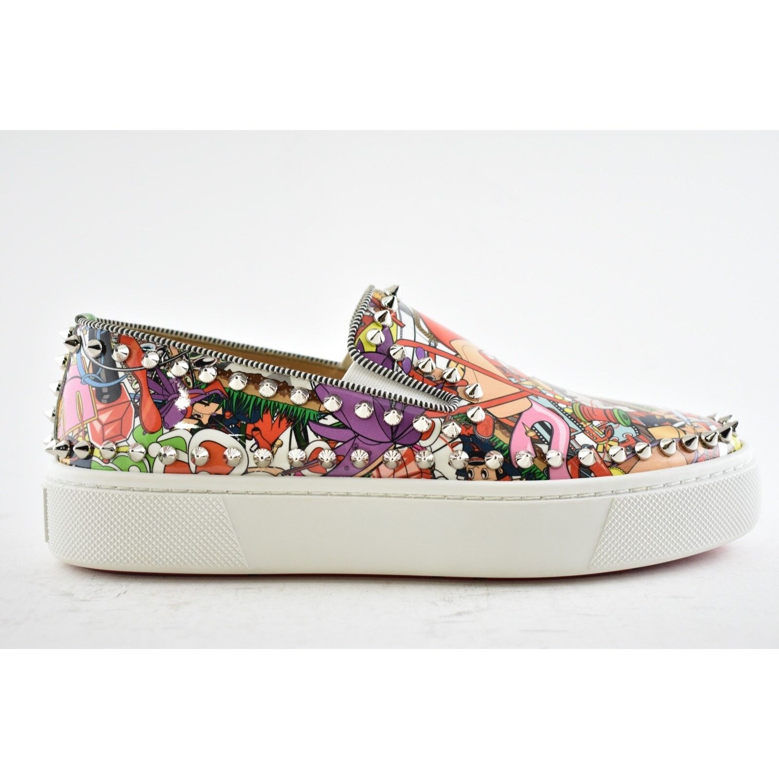 Christian Louboutin Super Pik Boat Flat Patent Loubi Low Top Slip On Sneaker 36 Size US 6 / IT 36 - 2 Thumbnail