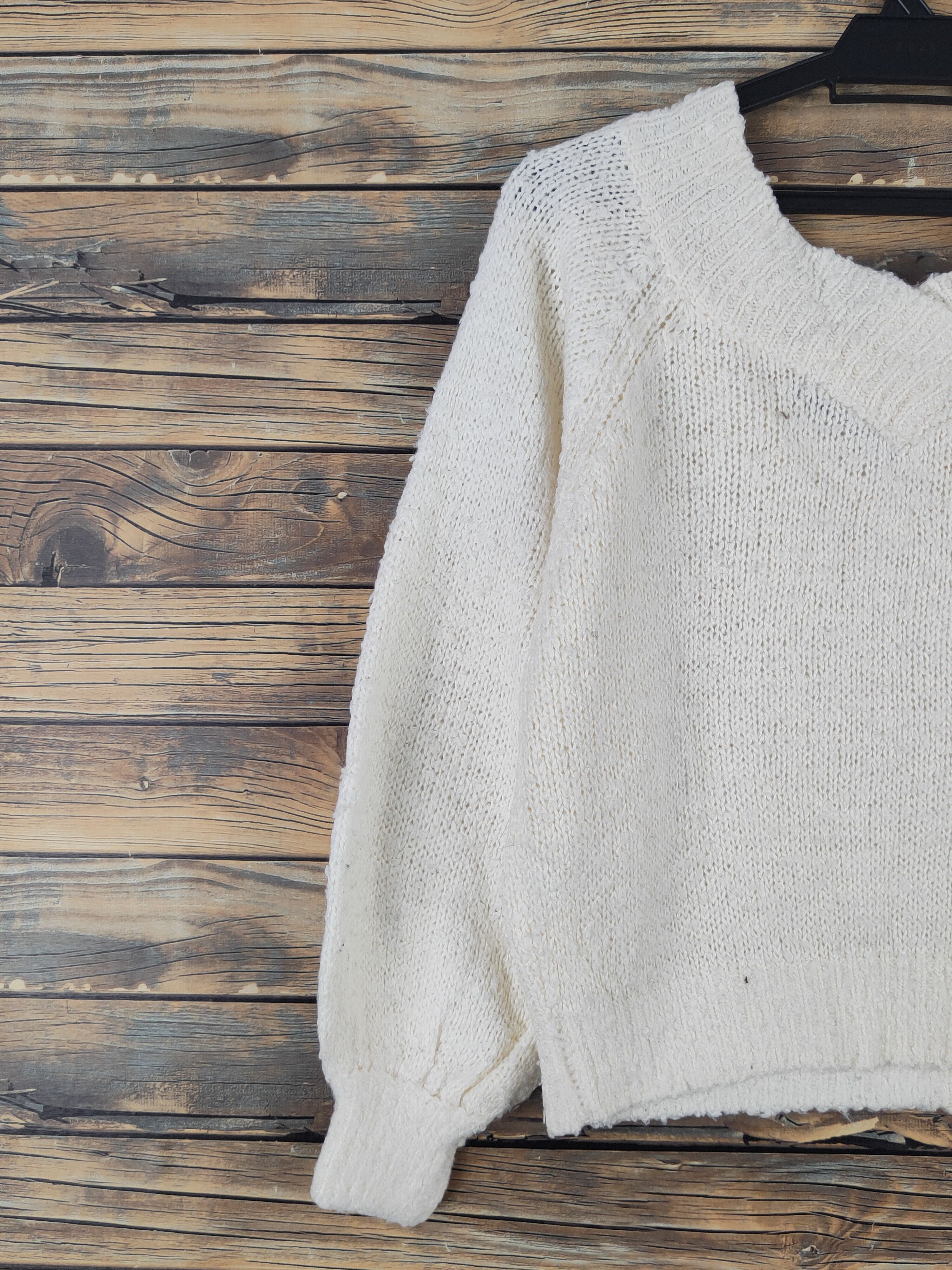 Japanese Brand Heather Ivory Knitwear Crop Tops #W1100 Size S / US 4 / IT 40 - 8 Thumbnail