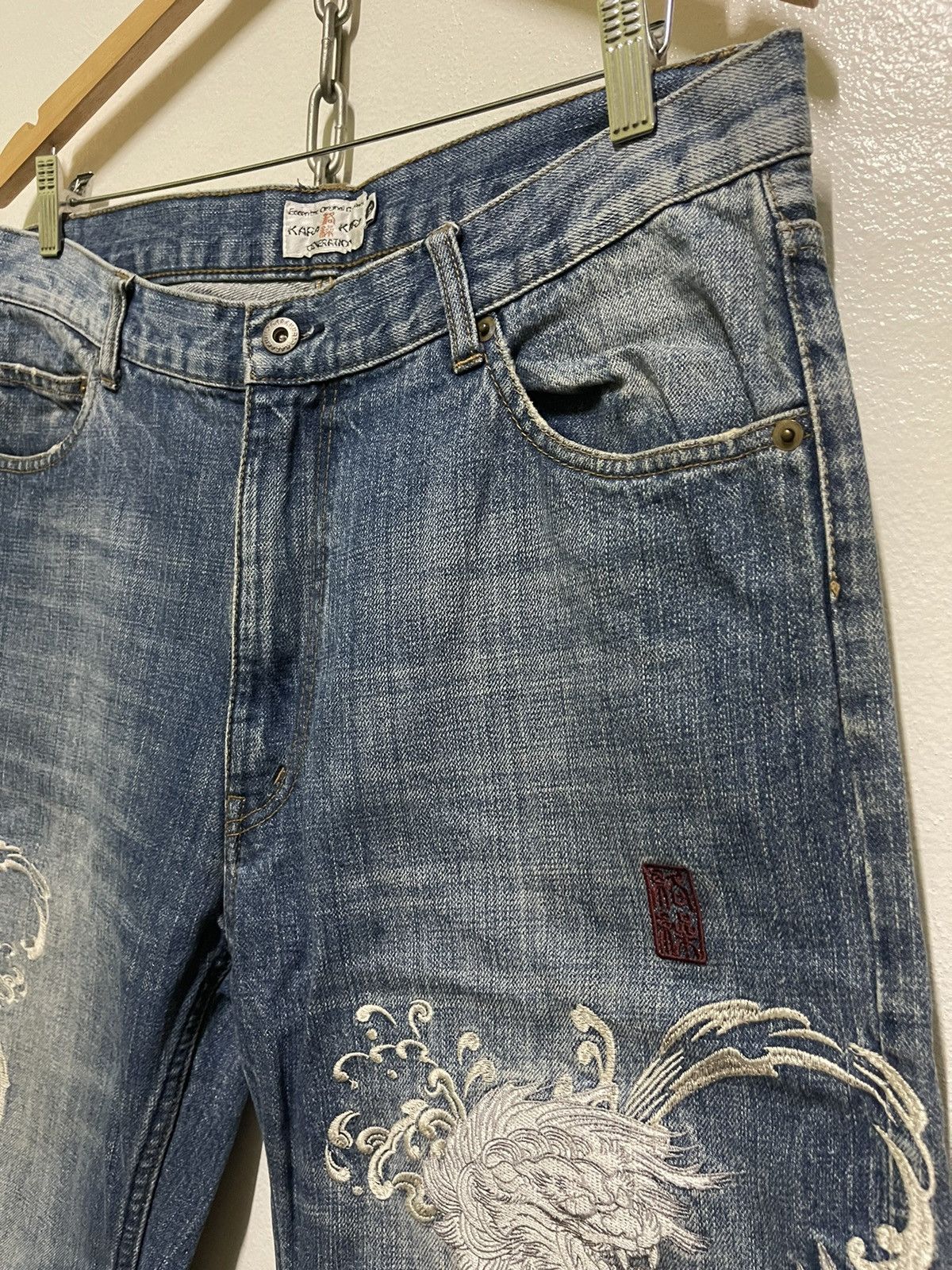 Japanese Brand Karakuri Generation Dragon Motive Embroidery Size US 34 / EU 50 - 5 Thumbnail