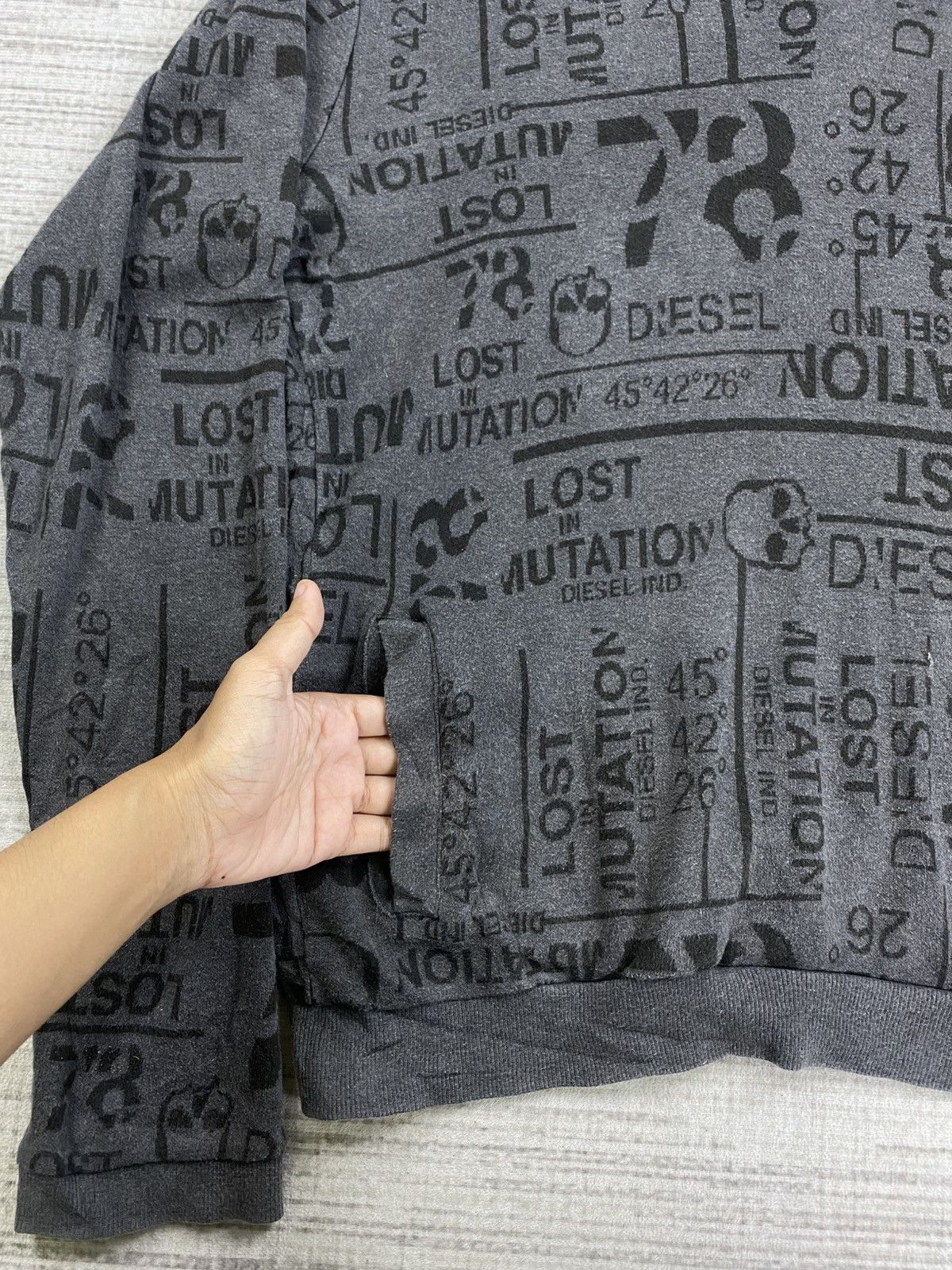 Diesel × Japanese Brand Vintage Diesel Loungewear Full Printed Punk Style Hoodie Size US M / EU 48-50 / 2 - 6 Thumbnail