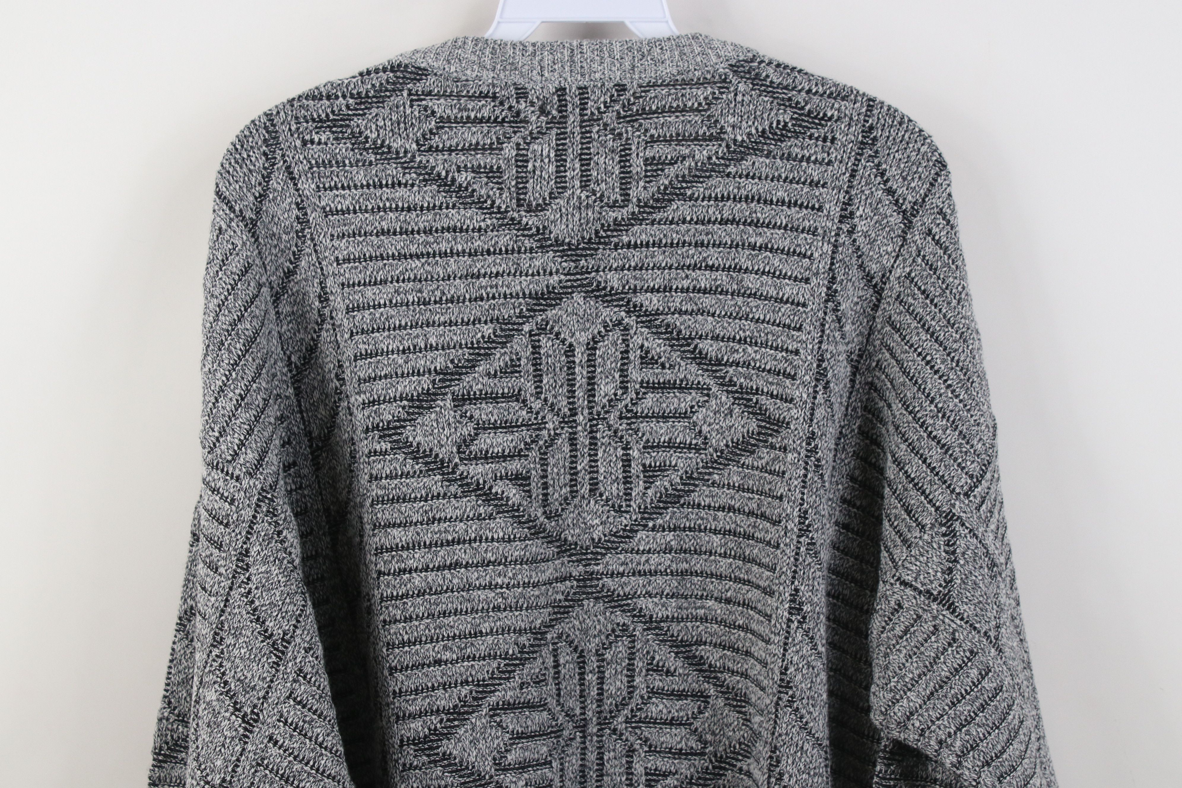 Vintage Vintage 90s Streetwear Fair Isle Ribbed Knit Sweater Gray Size US L / EU 52-54 / 3 - 8 Thumbnail