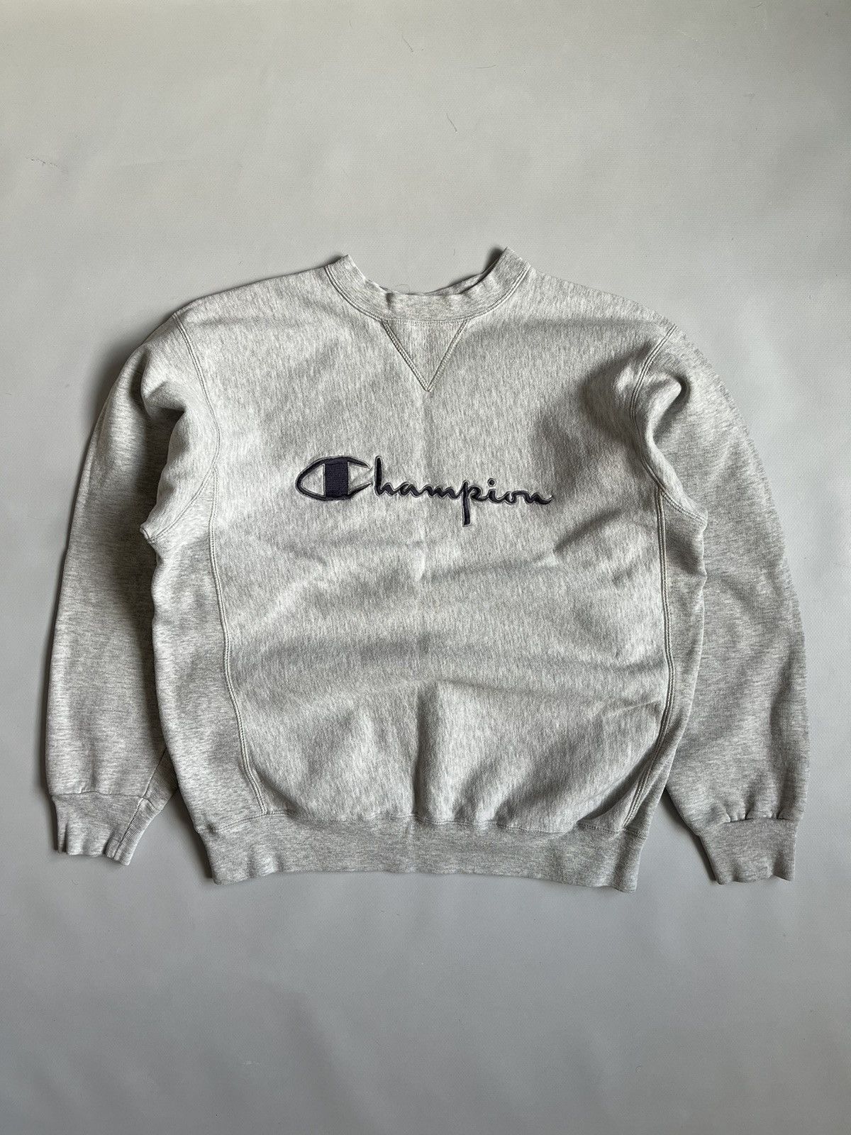 Champion × Vintage Vintage 90s Champion Usa Know How Men Grey Boxy Sweatshirt Size US M / EU 48-50 / 2 - 1 Thumbnail