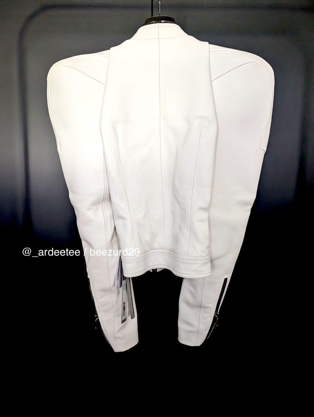 Rick Owens *NEW* RARE $5K RUNWAY KUNST BIKER LEATHER JACKET Size XS / US 0-2 / IT 36-38 - 6 Thumbnail