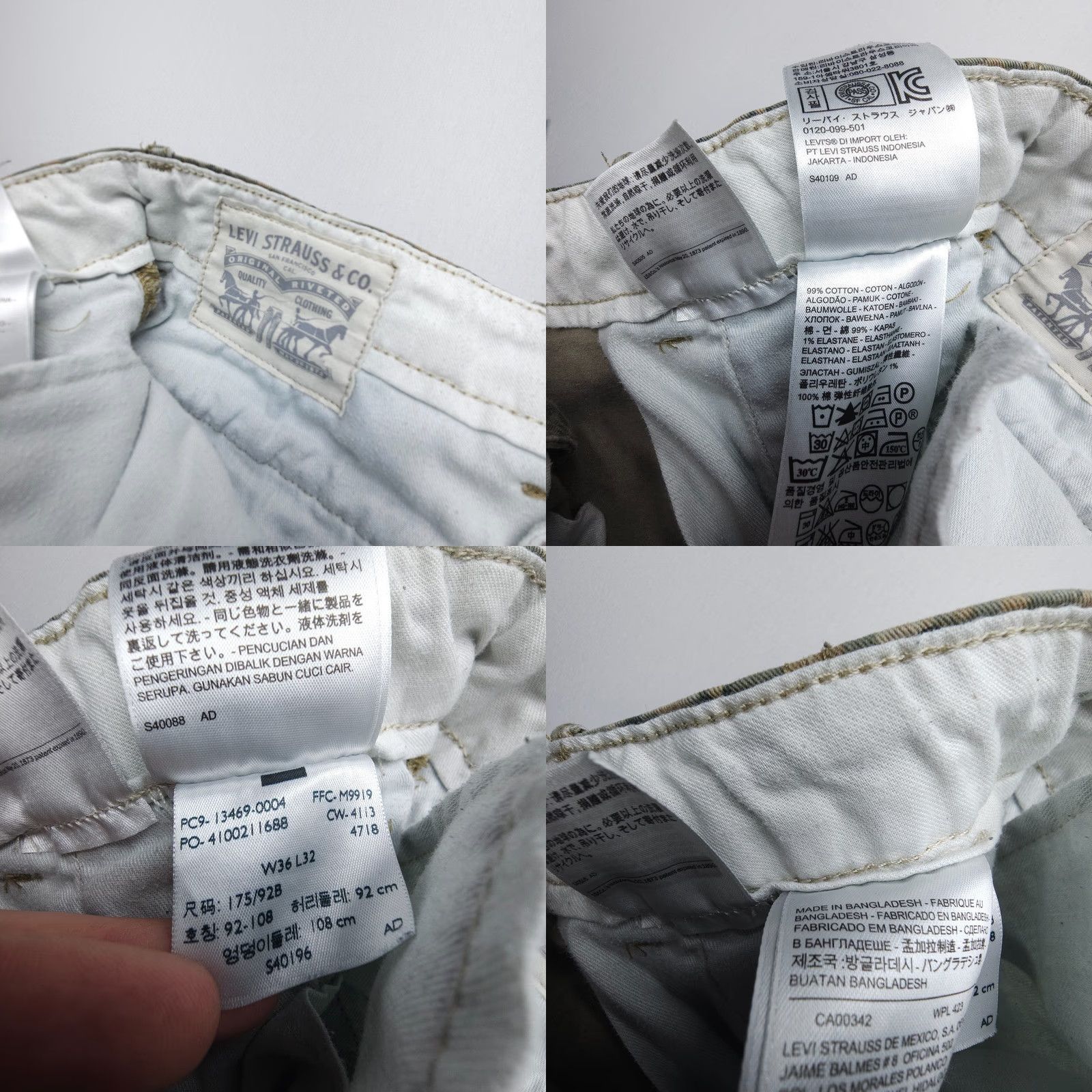 Levi's Levi's Slim Straight Cargo Pants Desert Camo Mens 36 x 32 (Actual 29" Ins) Twill Size US 36 / EU 52 - 8 Thumbnail