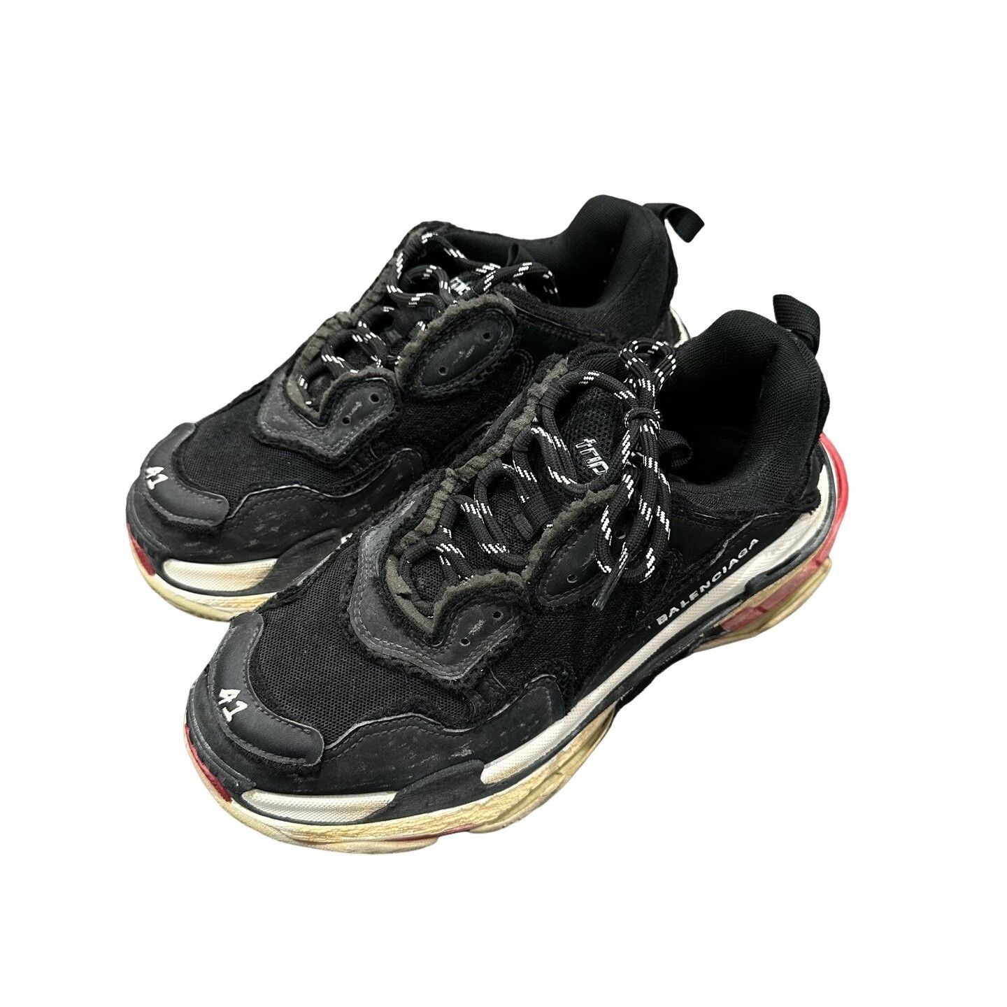 Balenciaga Balenciaga Triple S Distressed Sneakers EU 41 Size US 8 / EU 41 - 1 Thumbnail