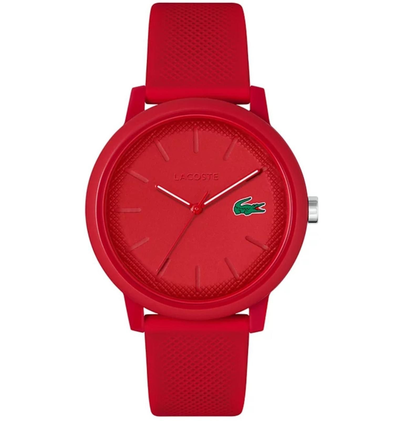 NEW Lacoste L.12.12 Red Silicone Classic Strap Men's Watch