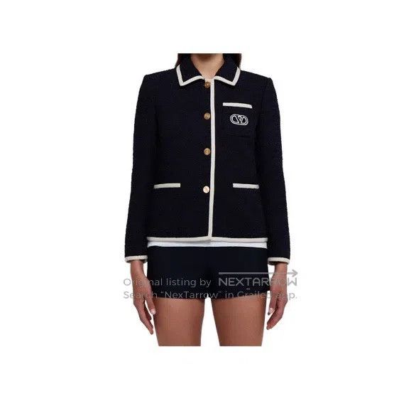 Valentino Valentino Logo print lapel long-sleeved jacket jacket Size S / US 4 / IT 40 - 5 Thumbnail