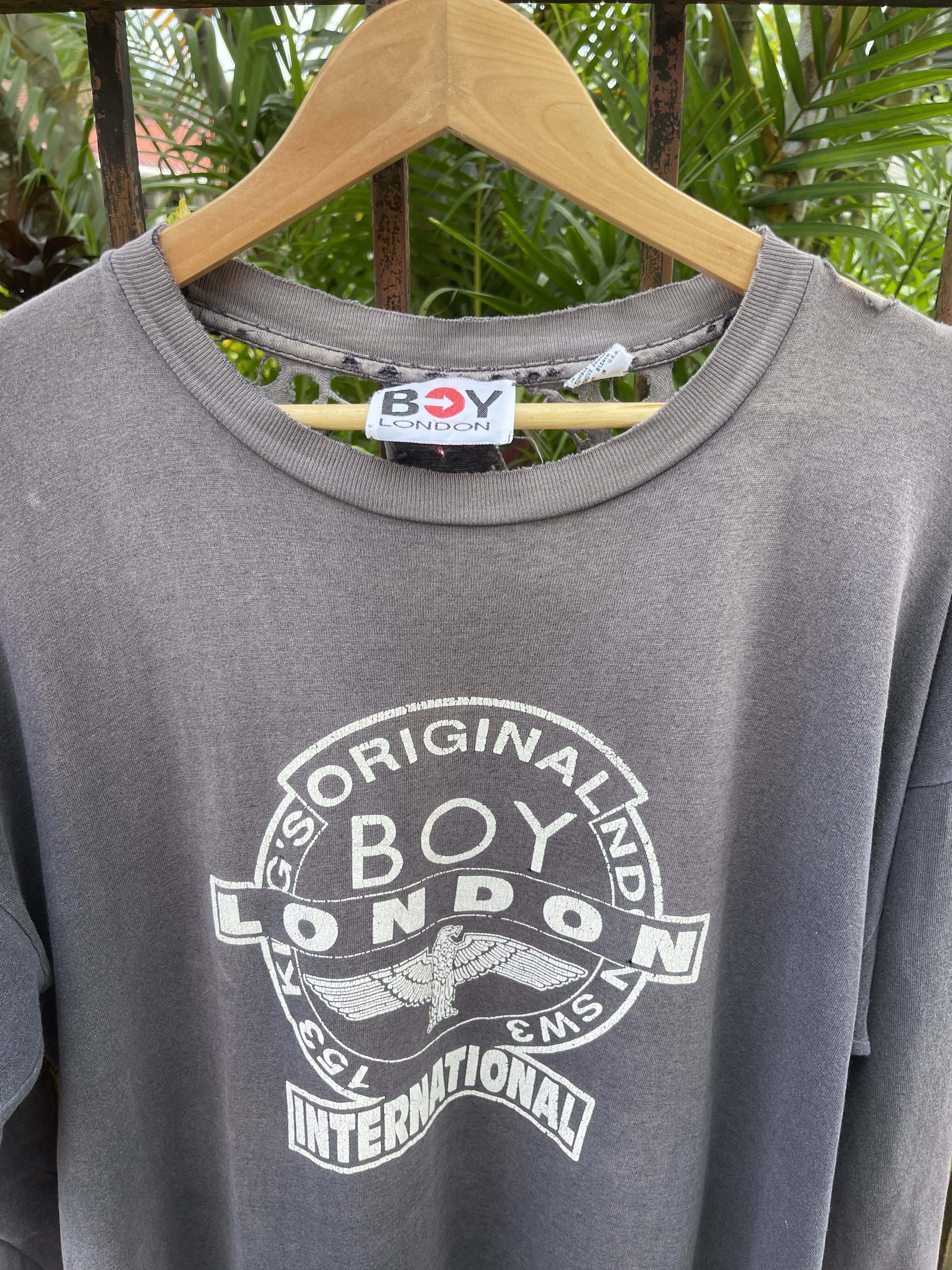 Boy London THRASHED FADED🔥Vtg90s Boy London ERD GRUNGE L.Sleeve Tee Size US L / EU 52-54 / 3 - 1 Thumbnail