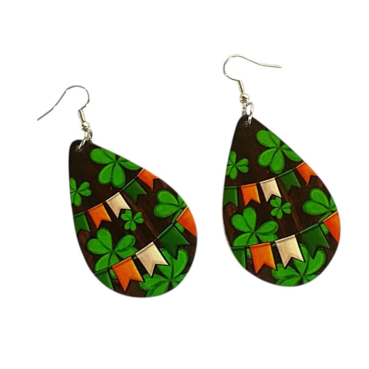 Other Irish Clover Wooden Earrings St. Patrick’s Day Size ONE SIZE - 1 Thumbnail