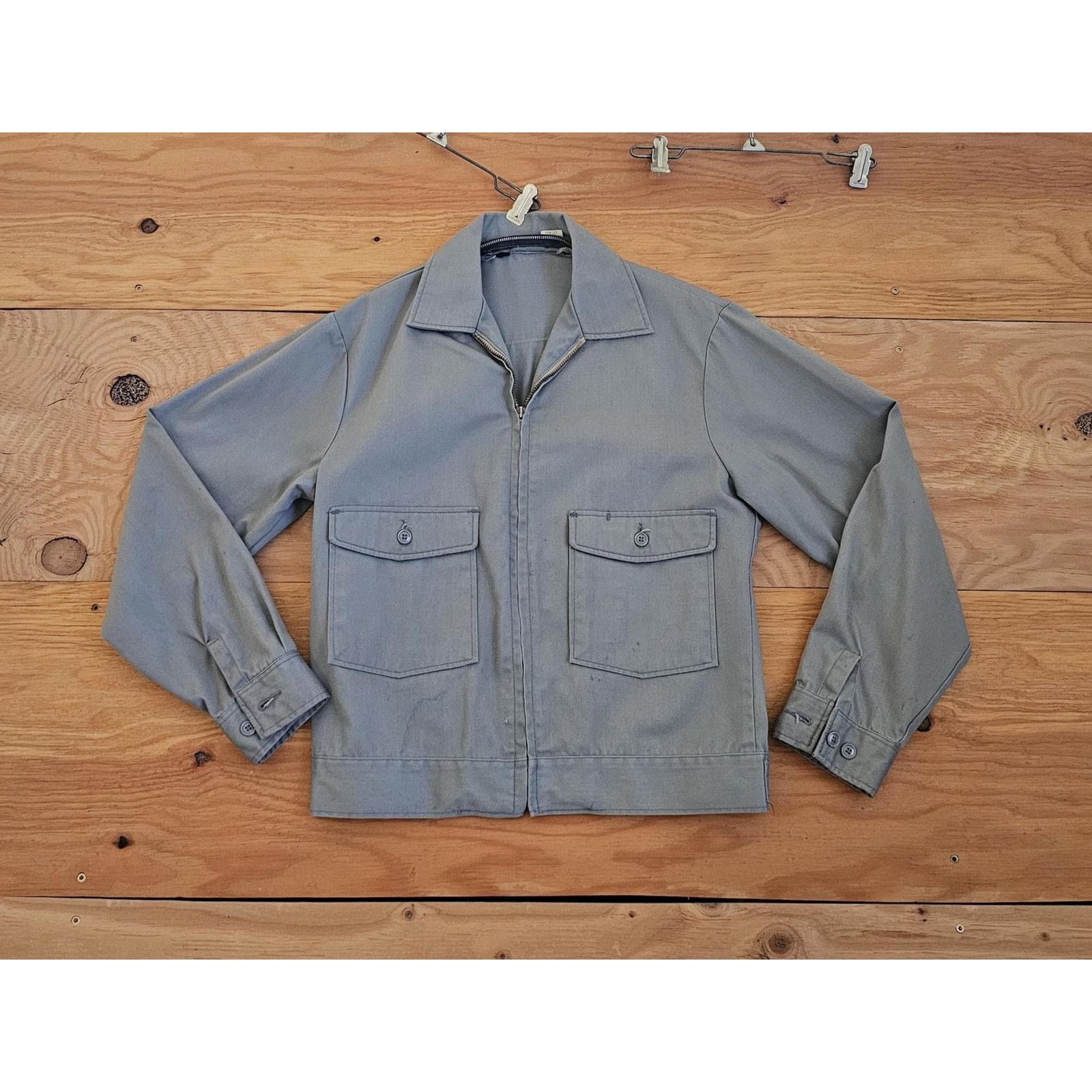 Lee Lee Chetopa McDonald Dairy Patch Twill Gray Jacket Sz 38 60s Size US M / EU 48-50 / 2 - 2 Thumbnail