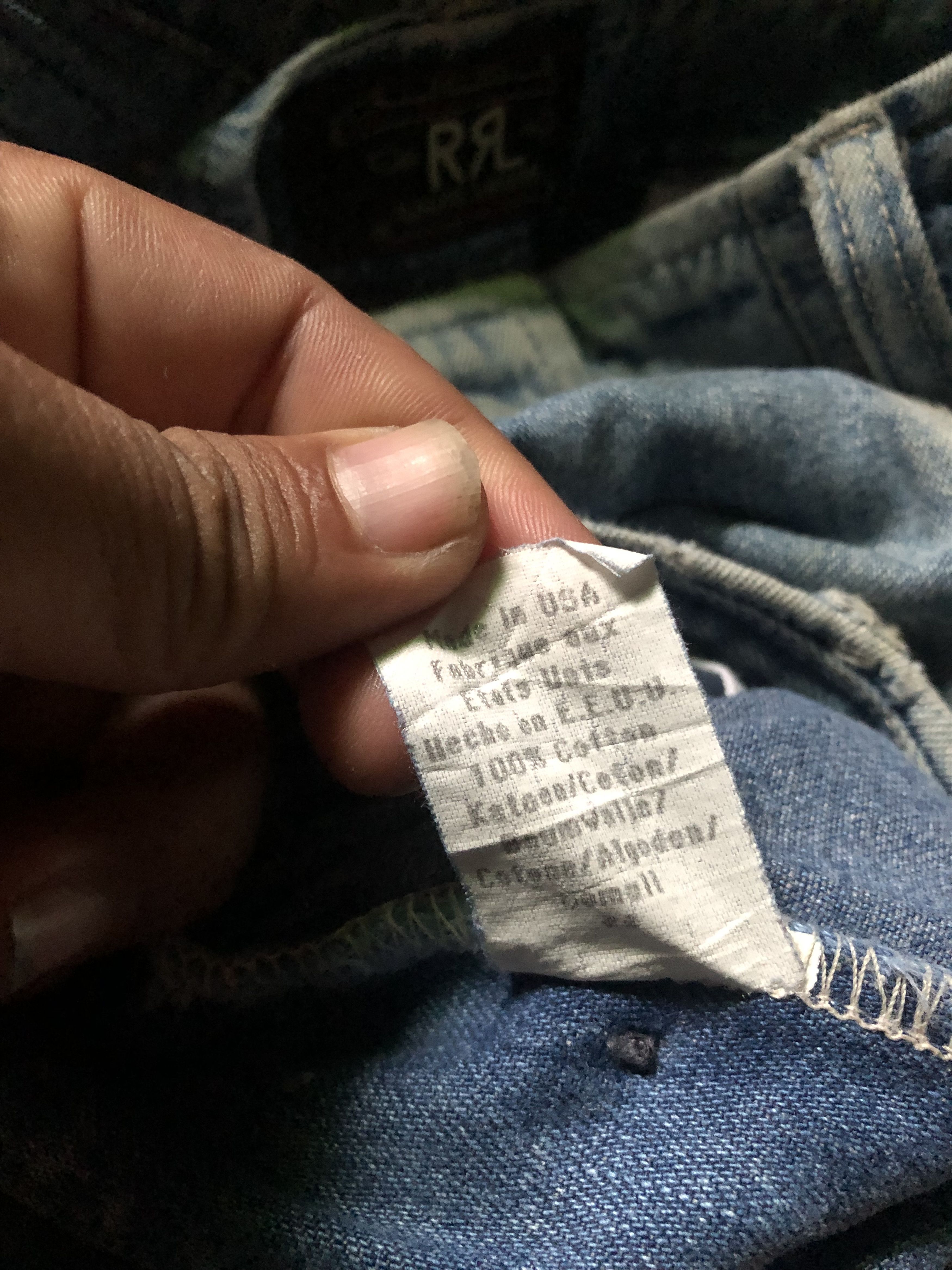 RRL Ralph Lauren vintage 80’s C RRL Ralph Lauren Cargo Baggy Denim Pants Size US 33 - 4 Thumbnail