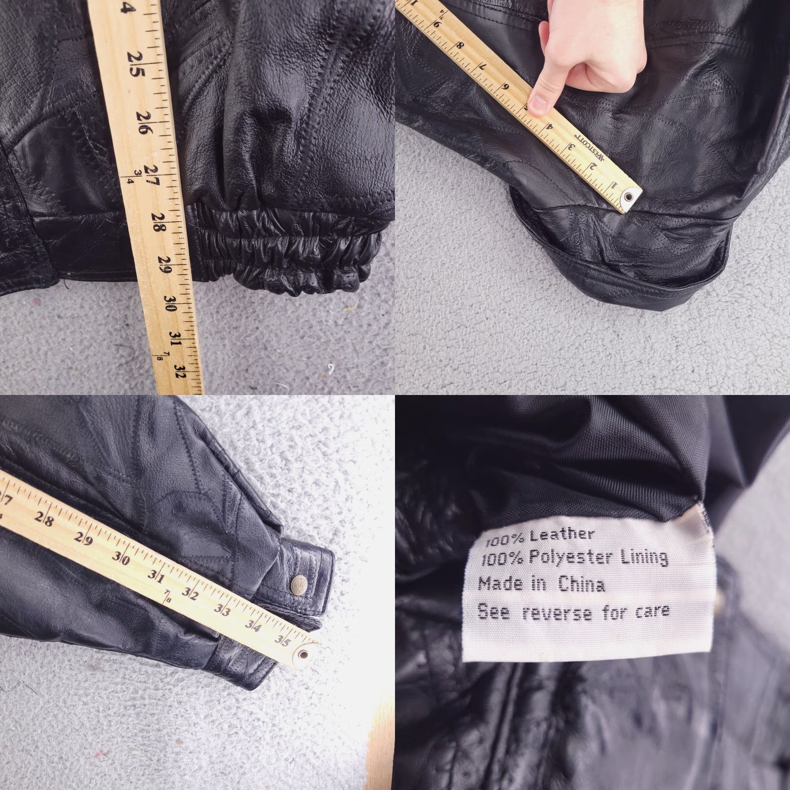 Vintage Roadpro Leather jacket Mens XL Black Real Genuine Pigskin Patchwork Bomber Jacket Size US XL / EU 56 / 4 - 8 Thumbnail