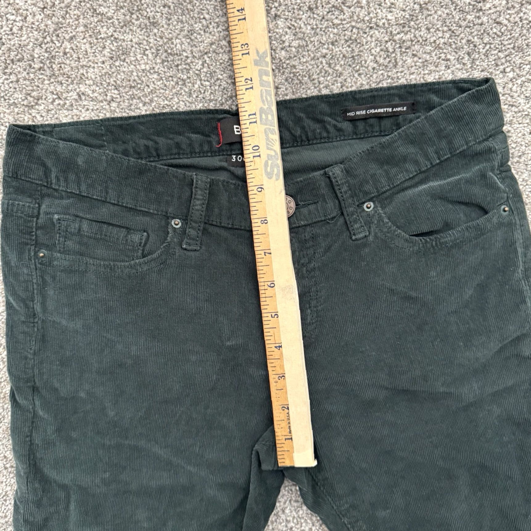 Bdg BDG Pants Men Size 30x30 Corduroy Cigarette Ankle Grunge Streetwear Indie Streetwear Mens Straight 5-Pocket Green (98% Cotton) Size US 30 / EU 46 - 5 Thumbnail