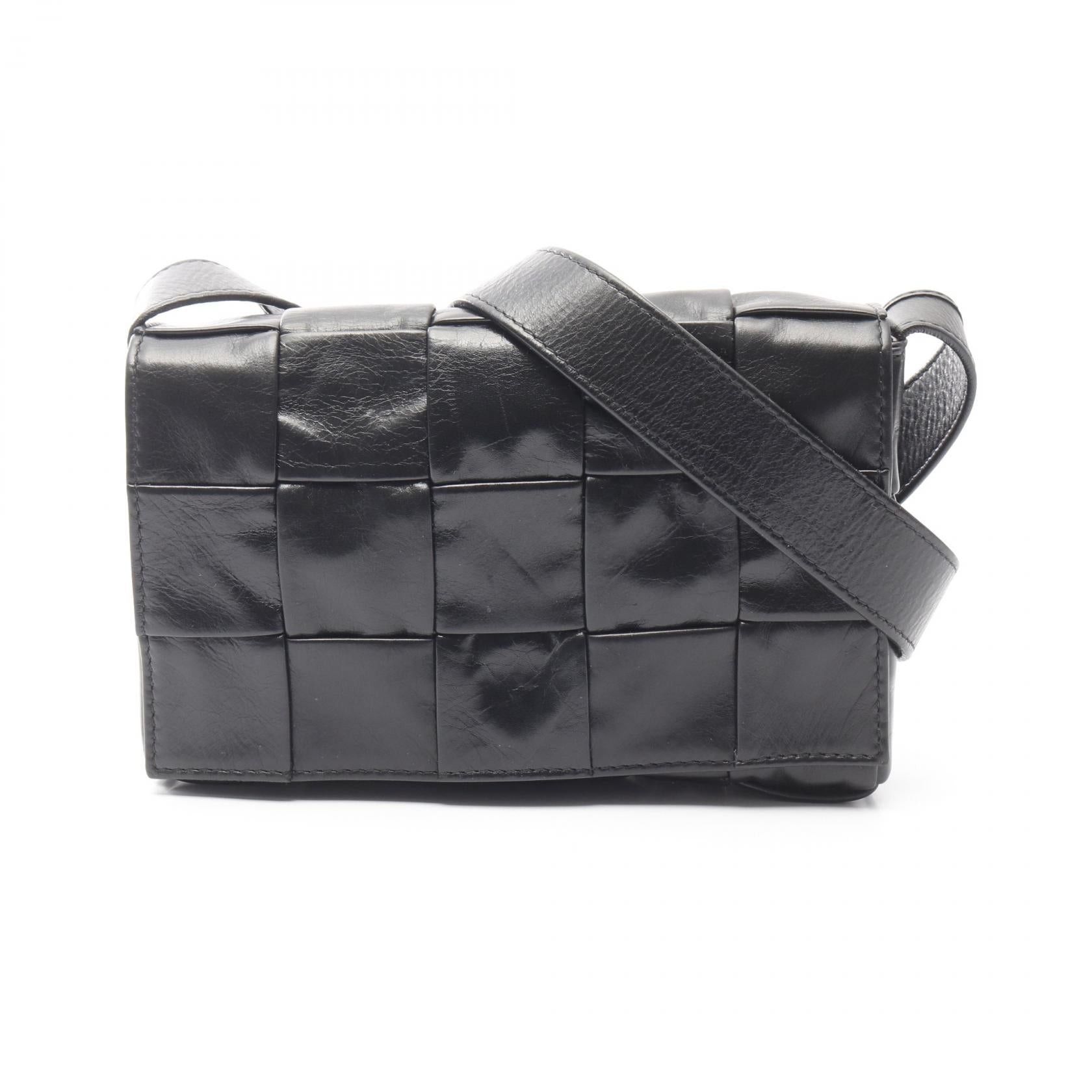 Bottega Veneta Bottega Veneta Small Cassette Shoulder Bag Leather Black Size ONE SIZE - 1 Thumbnail