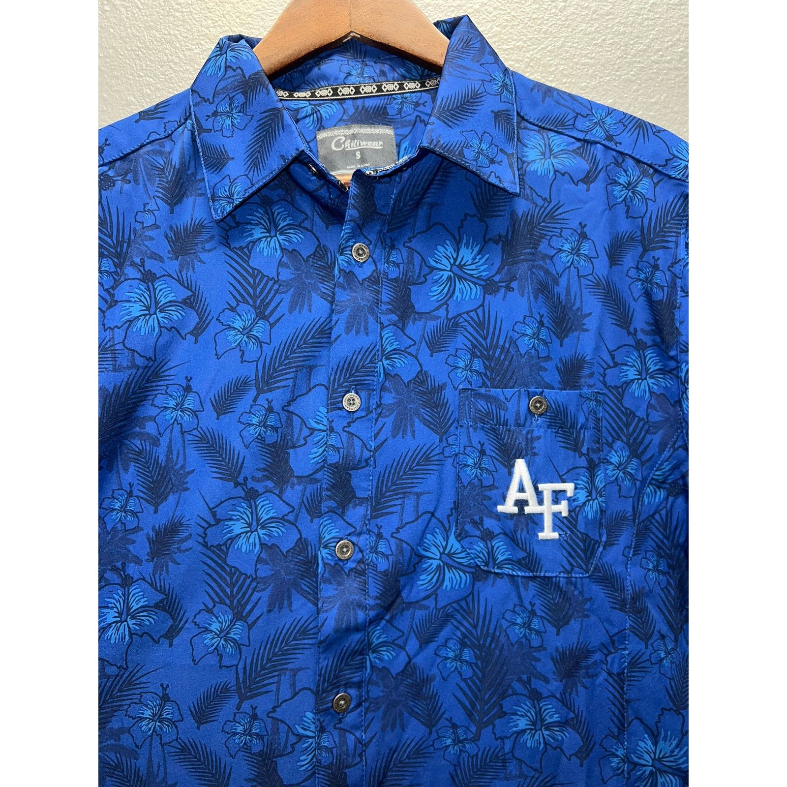 Vintage Air Force University Polo Shirt Chiliwear Blue Floral NWT S Size US L / EU 52-54 / 3 - 5 Thumbnail