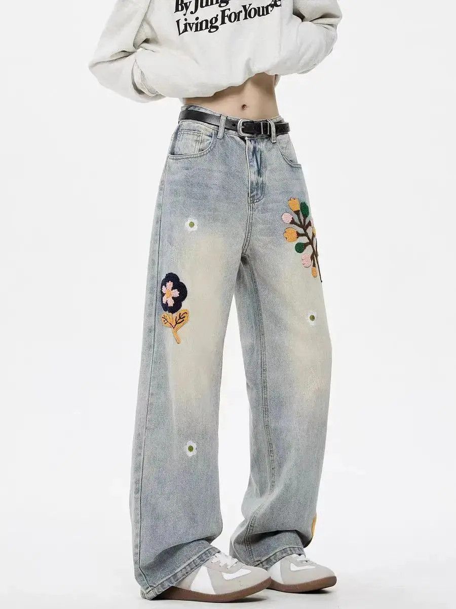 Japanese Brand Crochet Jeans Men's and Women's High Street Casual Size US 32 / EU 48 - 2 Thumbnail