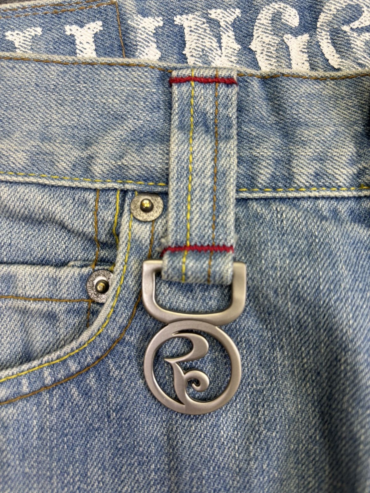 Japanese Brand 💥Insane 90s Style💥Rolling Craddle Distressed Denim K33 Size US 29 - 7 Thumbnail