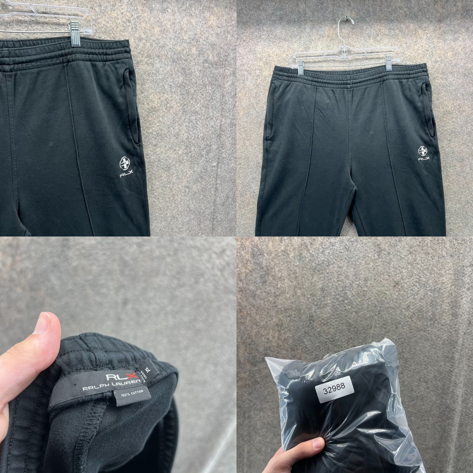 RLX Ralph Lauren RLX Ralph Lauren Pants Mens XL Black Athletic Joggers Sweatpants 100% Cotton Vtg Size US 36 / EU 52 - 8 Thumbnail