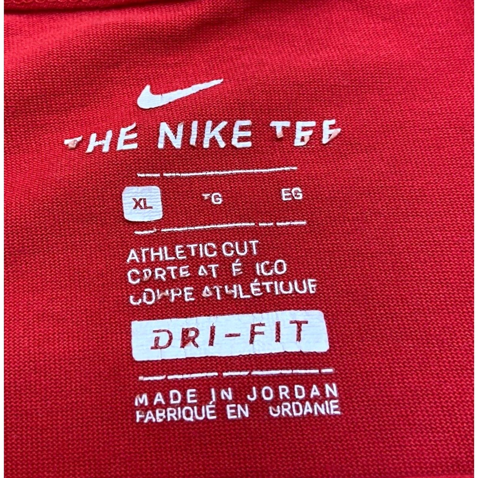 Nike Nike Dri-Fit Tee Shirt Mens XL Red Athletic Cut Swoosh Fly With Us Logo Short Sleeve Crew Neck Shirt Size US XL / EU 56 / 4 - 3 Thumbnail
