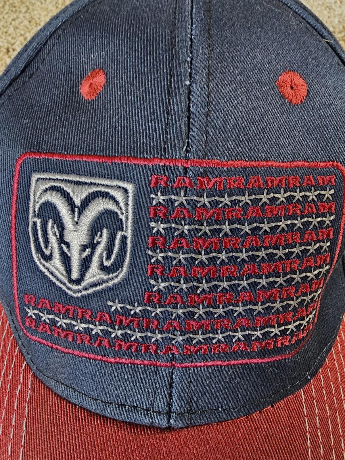 Designer Dodge Ram Baseball Hat American Flag USA Hook & Loop Size ONE SIZE - 2 Thumbnail