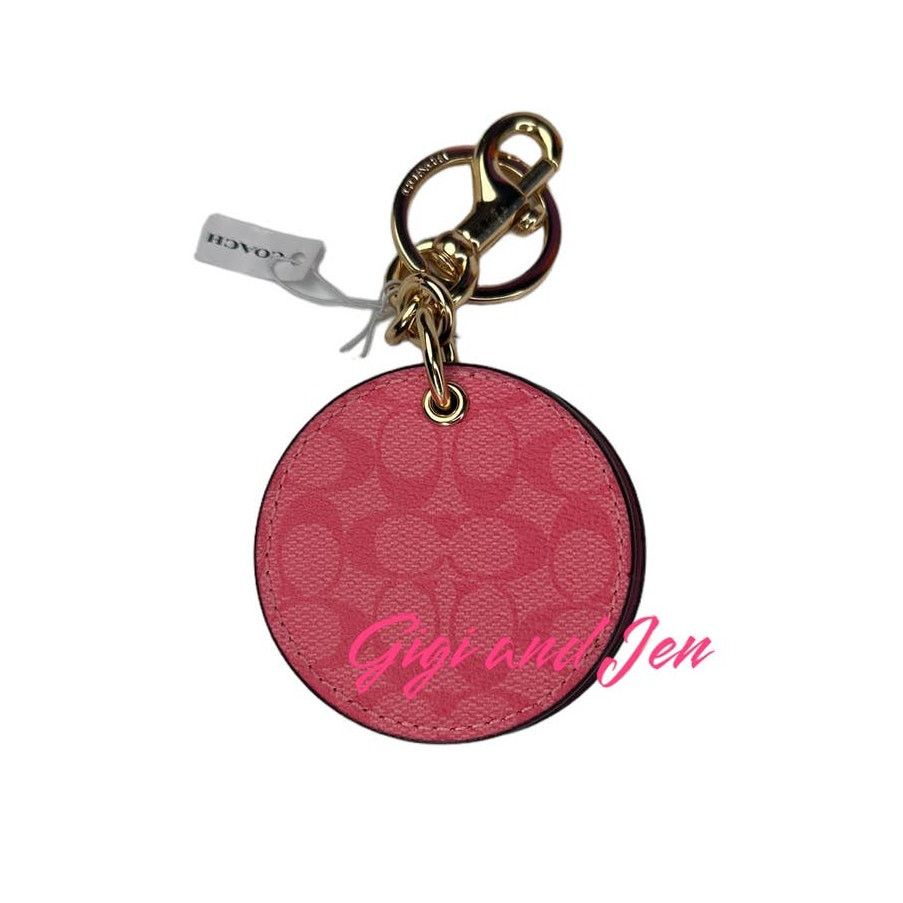 Coach Coach Mirror Bag Charm In Signature Canvas Pink Lemonade Size ONE SIZE - 2 Thumbnail
