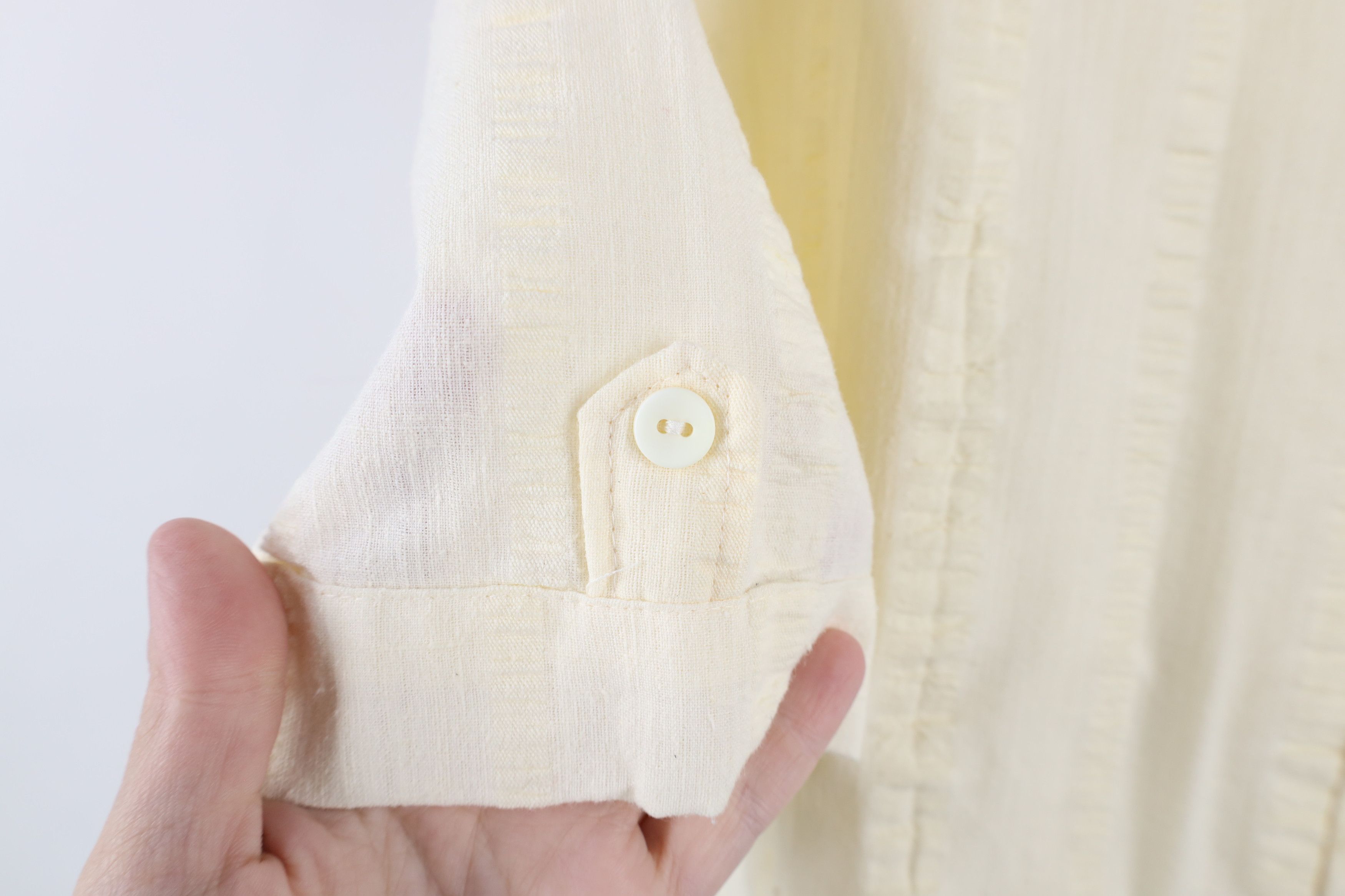 Vintage Vintage 60s 70s Streetwear Collar Henley Shirt Cream USA Size US M / EU 48-50 / 2 - 4 Thumbnail