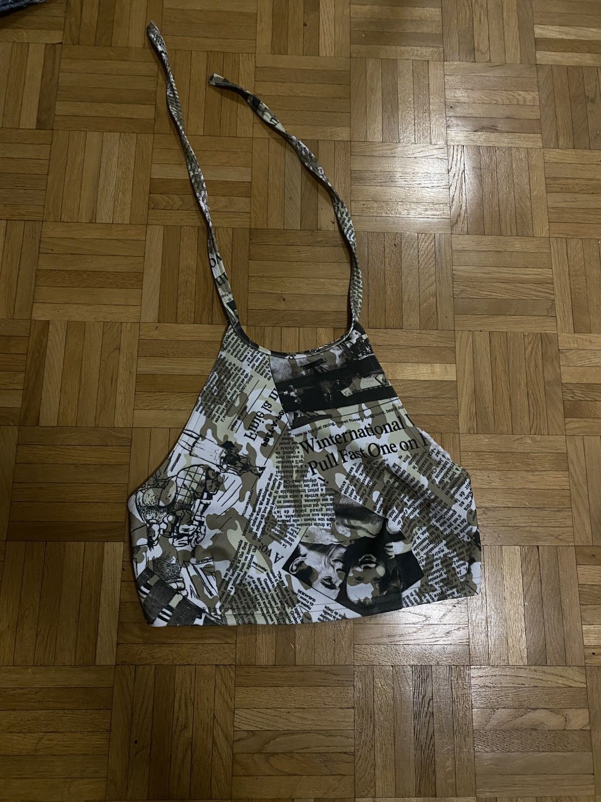 Vintage ByDeep Collection USA Vintage Y2K Newspaper Print Halter Top Size S / US 4 / IT 40 - 1 Preview