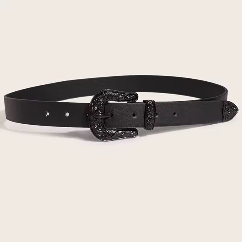 Other Casual Black Retro Cowboy Style Belt Size ONE SIZE - 2 Thumbnail
