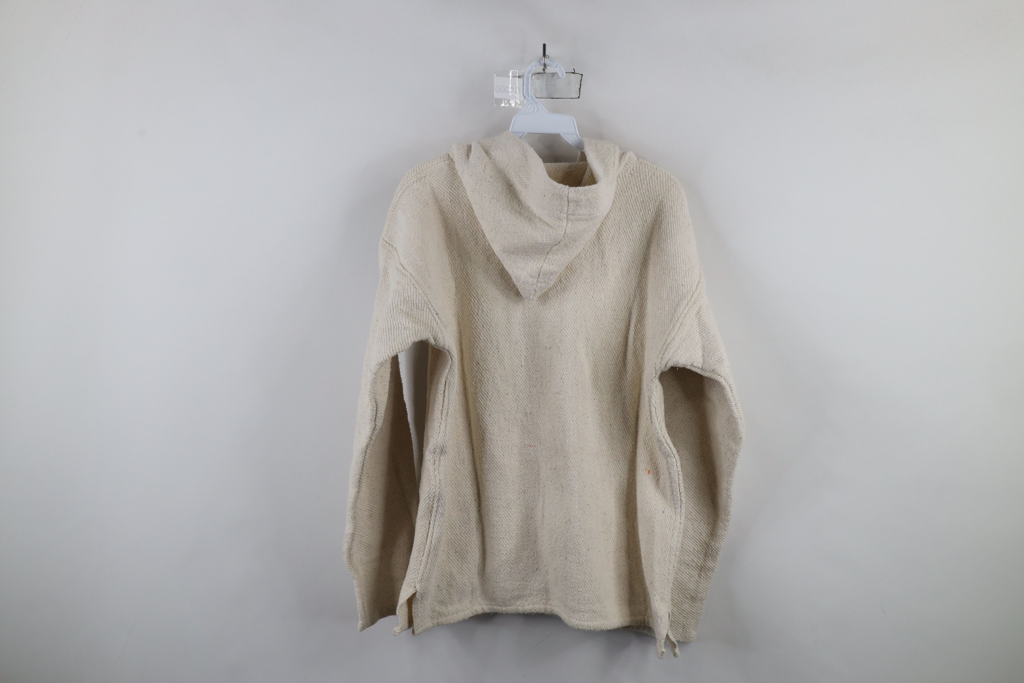 Vintage Vintage 90s Streetwear Drug Rug Hoodie Sweatshirt Cream Size L / US 10 / IT 46 - 12 Thumbnail