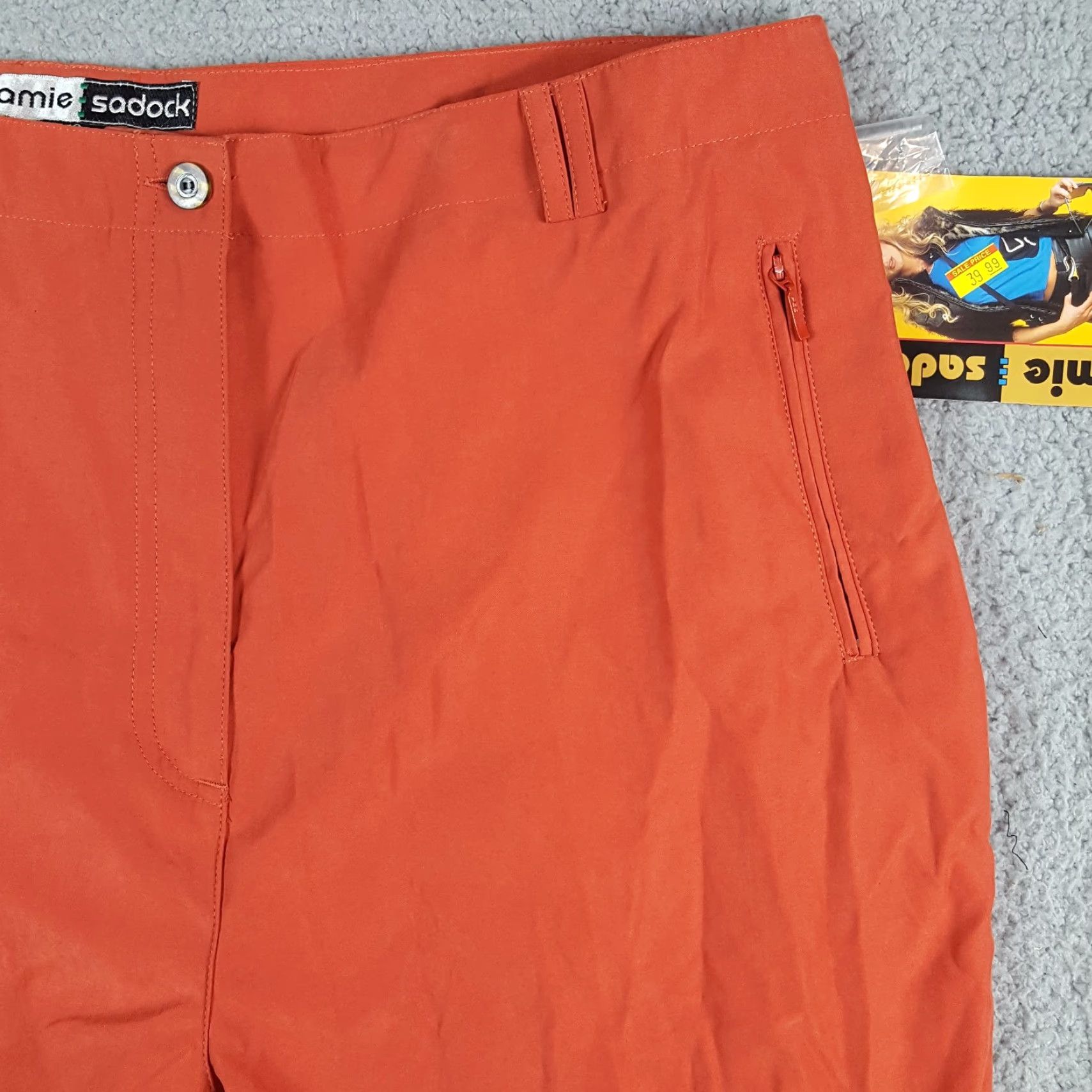 Vintage VINTAGE Jamie Sadock Capri Pants Capris Orange 2000s Y2K Preppy Women's Size 18 Tapered Capri Size 40" / US 18 - 3 Thumbnail