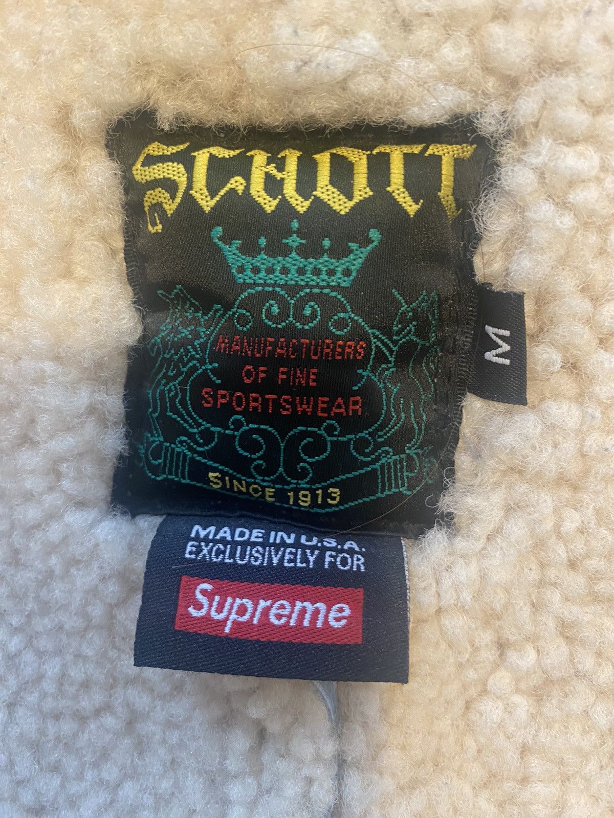 Schott × Supreme Supreme Schott Shearling Hooded Jacket Size US M / EU 48-50 / 2 - 12 Thumbnail