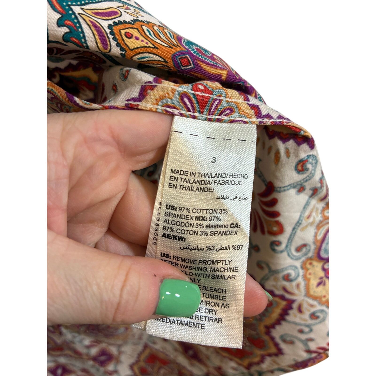 Chicos Chico’s Multicolor Medallion Print No Iron Button Shirt 3 Size XL / US 12-14 / IT 48-50 - 3 Thumbnail
