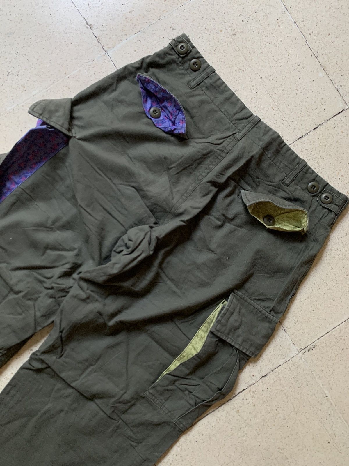Nepenthes Nepenthes plaid lined & leather strap rip stop cargo pant Size US 32 / EU 48 - 6 Thumbnail