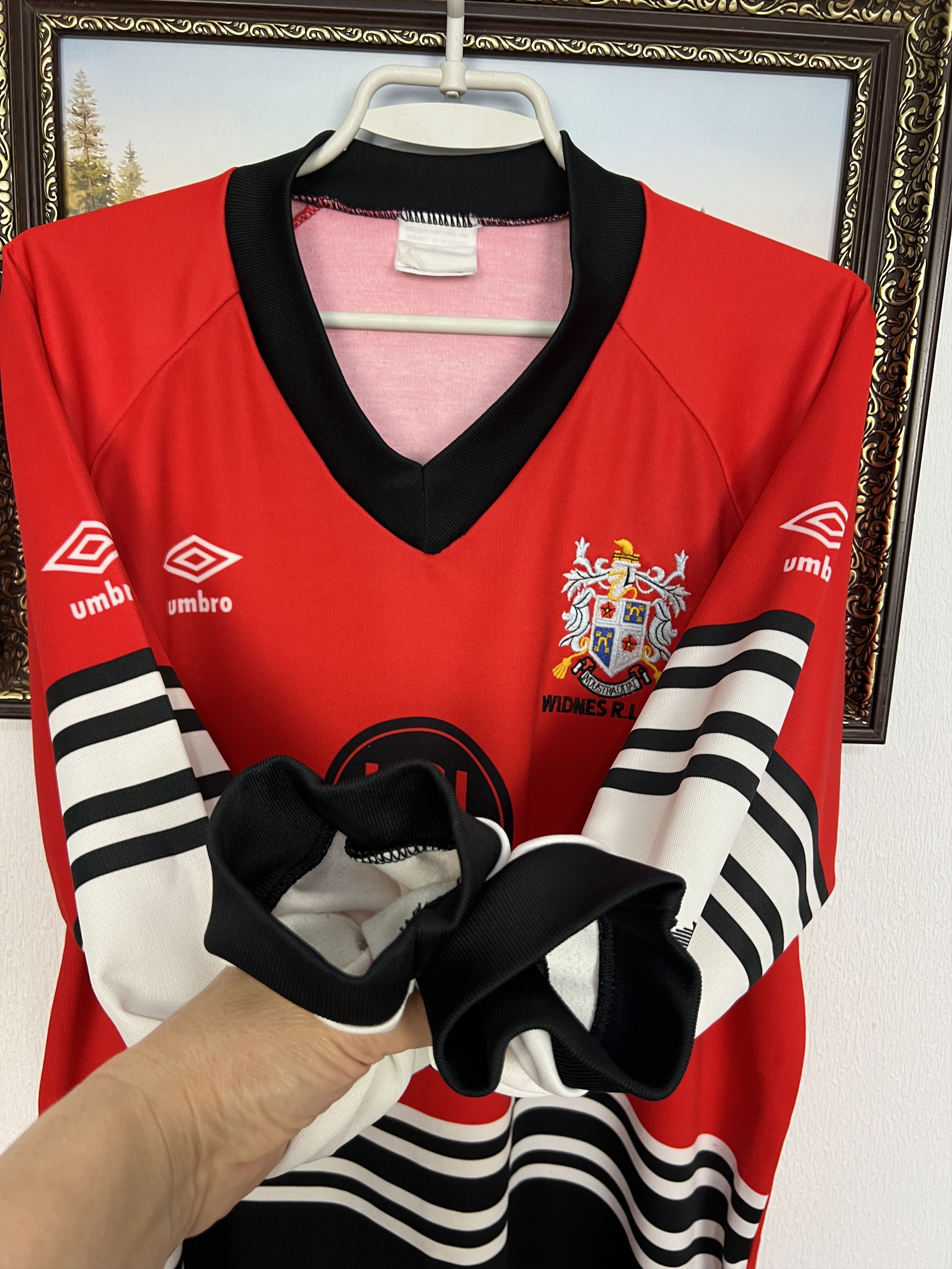Umbro Vintage Widnes Vikings RFLC Rugby League Jersey Trikot Shirt Size US XXL / EU 58 / 5 - 6 Thumbnail
