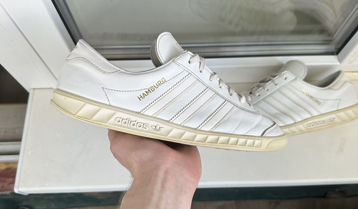 Adidas Streetwear Adidas Hamburg white leather 8 5 US 42 EUR 26 5 cm Grailed