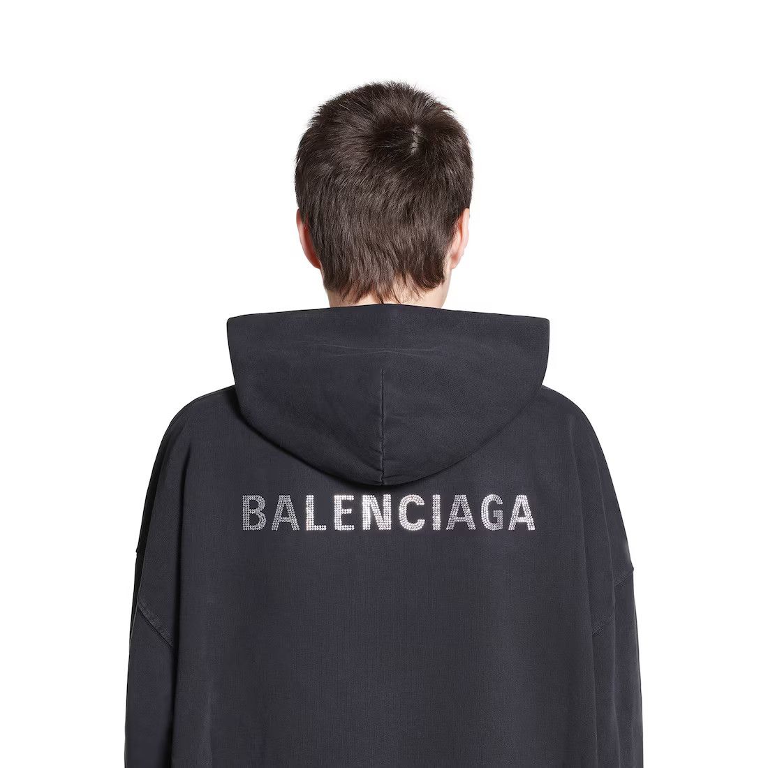 Balenciaga o1mt1gz0225 Back Hoodie Large Fit in Black Size M / US 6-8 / IT 42-44 - 3 Thumbnail