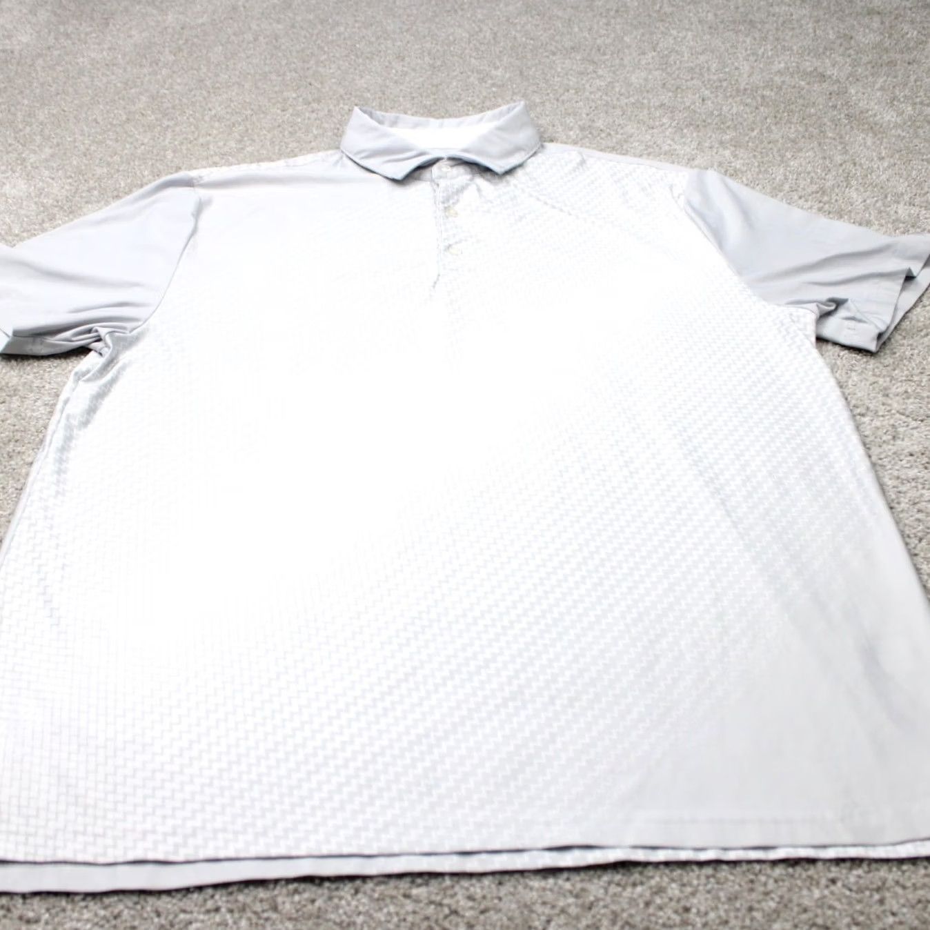 Vintage Hickey Freeman Golf Polo Shirt Mens Large Gray Geometric Stretch Short Sleeve Polo Size US L / EU 52-54 / 3 - 3 Thumbnail