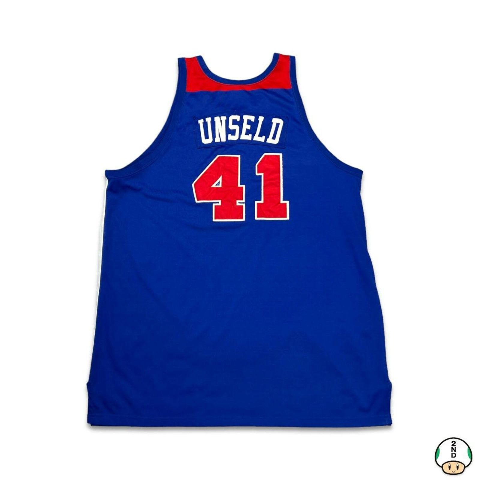 image of Mitchell Ness x NBA VTG Mitchell & Ness Wes Unseld Washington Bullets Nba Jersey in Blue (Size 2XL)