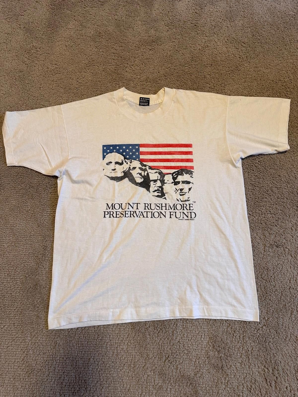 Fruit Of The Loom Vtg 90s Fruit Of Loom T-Shirt DAVID MANN Mount Rushmore Size US XL / EU 56 / 4 - 1 Thumbnail