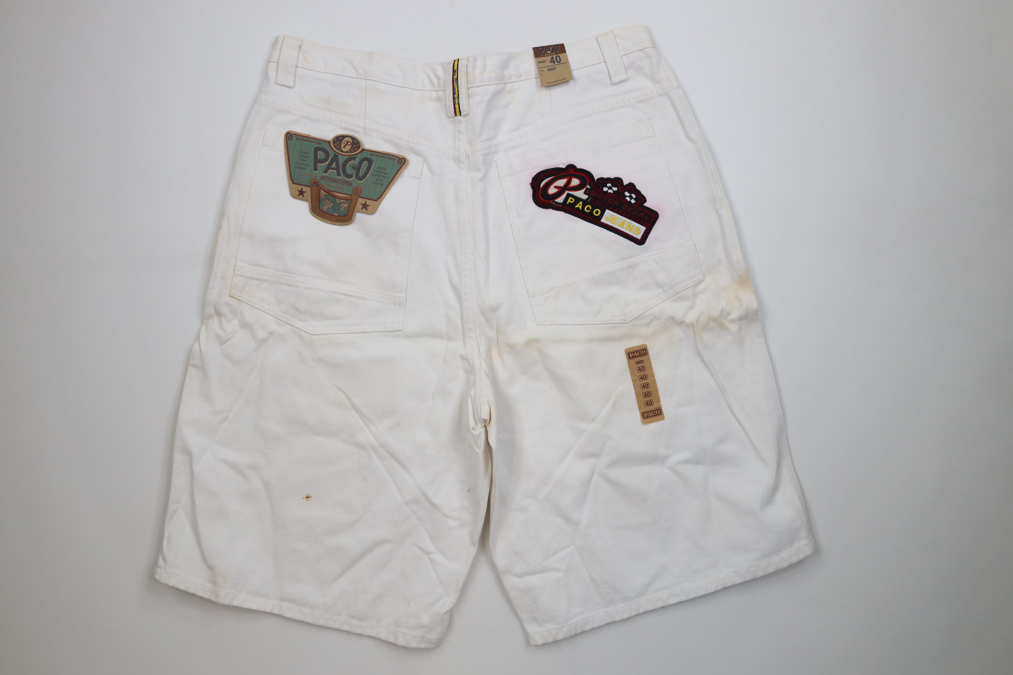Vintage Deadstock Vintage 90s Paco Sports Baggy Racing Denim Shorts Size US 40 / EU 56 - 13 Thumbnail