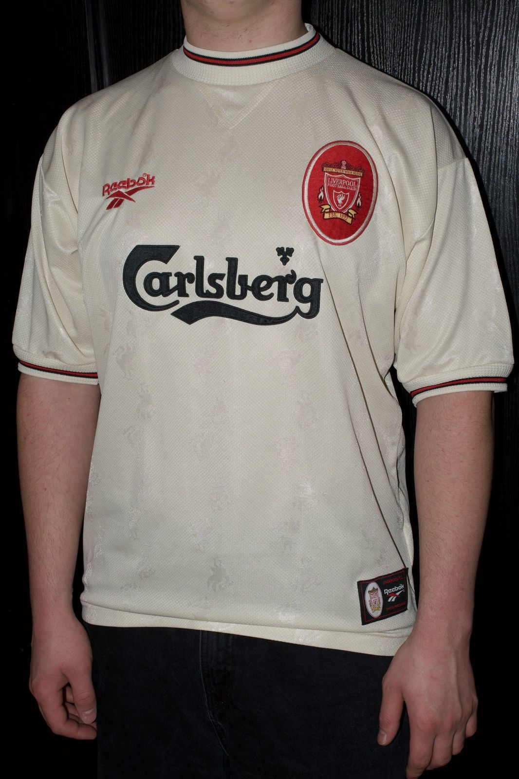 Vintage Reebok Liverpool Carlsberg T-shirt, size L.