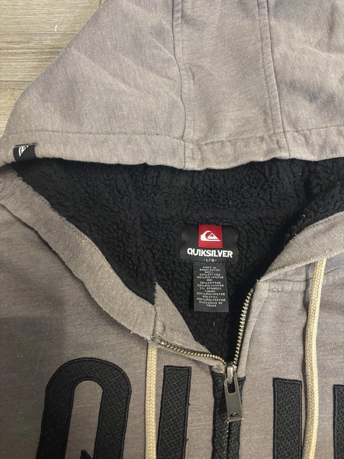 Quiksilver Y2K Quicksilver Sherpa Lined Hoodie Men’s L Full Zip Size US L / EU 52-54 / 3 - 3 Thumbnail